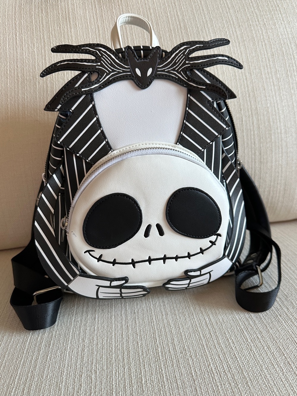 Loungefly and Disney Jack Skellington Black & White Mini Backpack